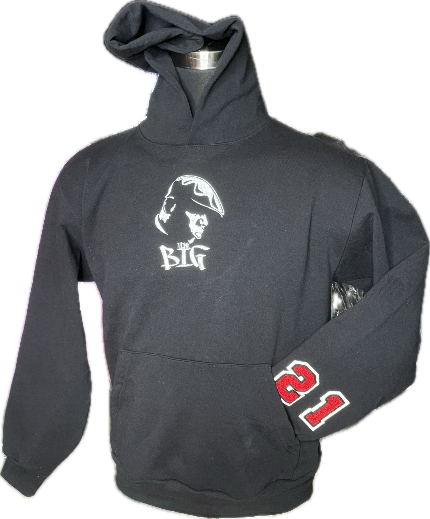 The ‘Think Big’ custom embroided hand made unisex oversized hoodie