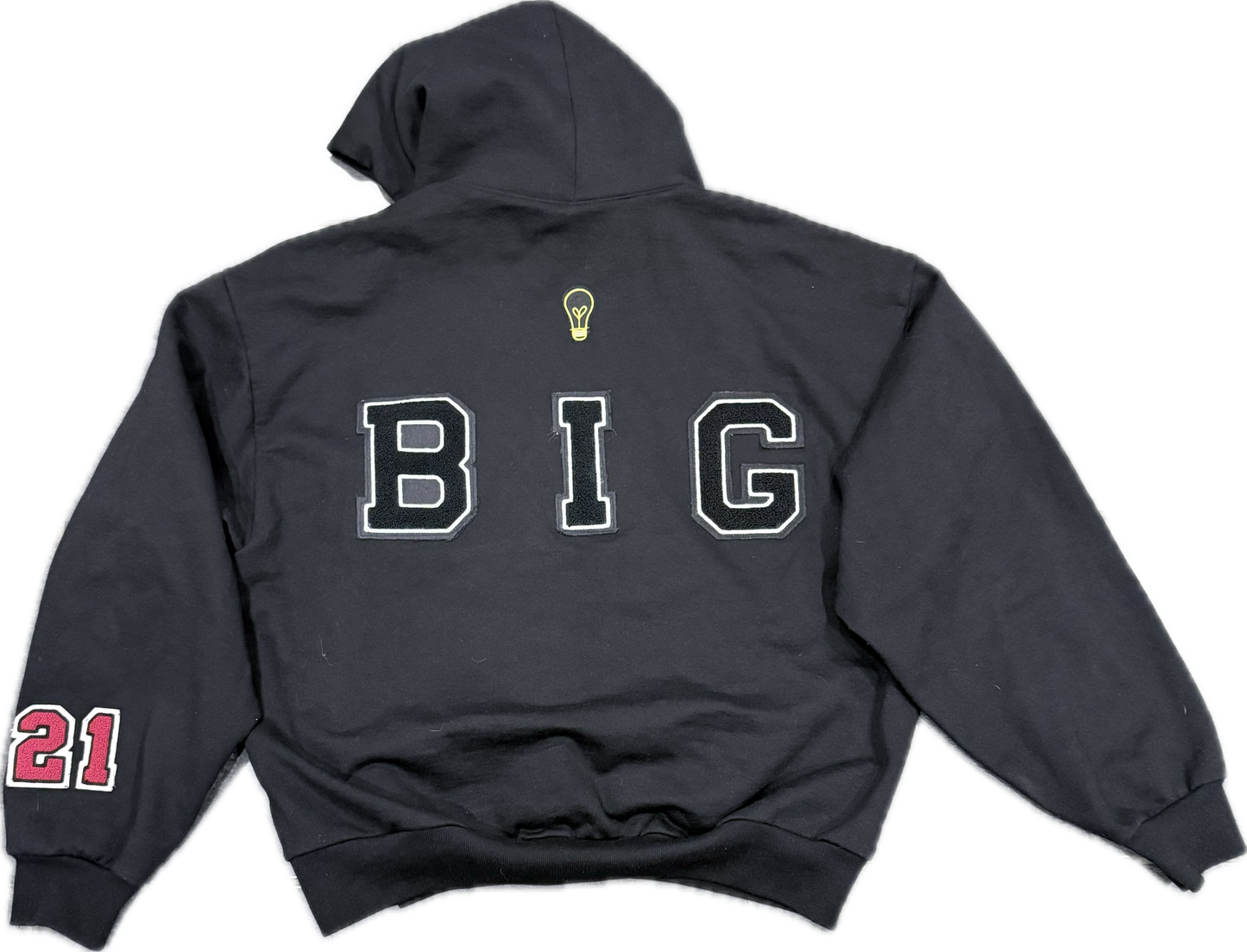 The ‘Think Big’ custom embroided hand made unisex oversized hoodie