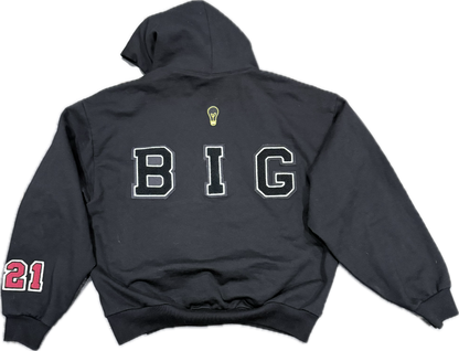 The ‘Think Big’ custom embroided hand made unisex oversized hoodie